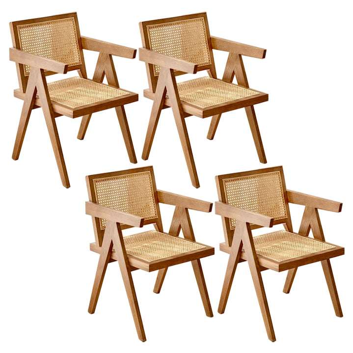 Contemporary Dining Room Chair 20'' Wide Open Arm Chair with 4 Wood Legs for Home Use