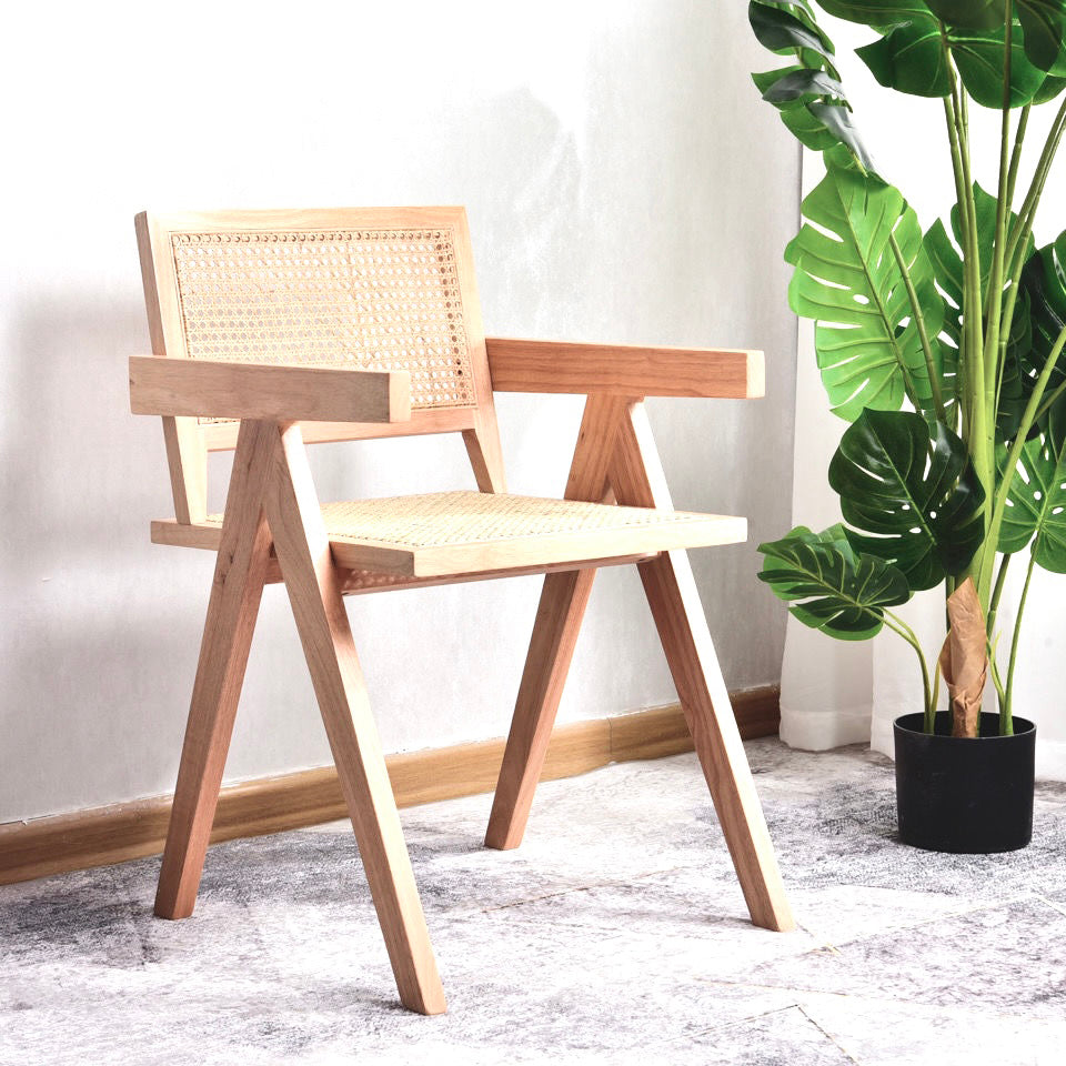 Contemporary Dining Room Chair 20'' Wide Open Arm Chair with 4 Wood Legs for Home Use