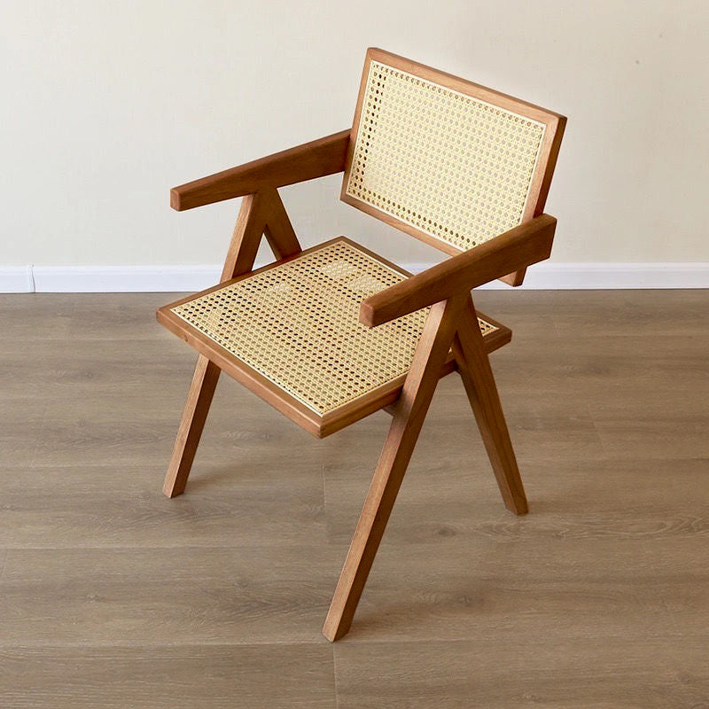 Contemporary Dining Room Chair 20'' Wide Open Arm Chair with 4 Wood Legs for Home Use