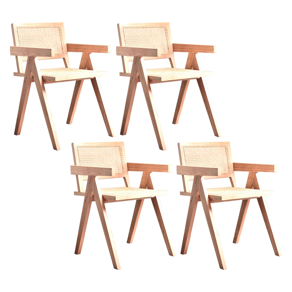 Contemporary Dining Room Chair 20'' Wide Open Arm Chair with 4 Wood Legs for Home Use