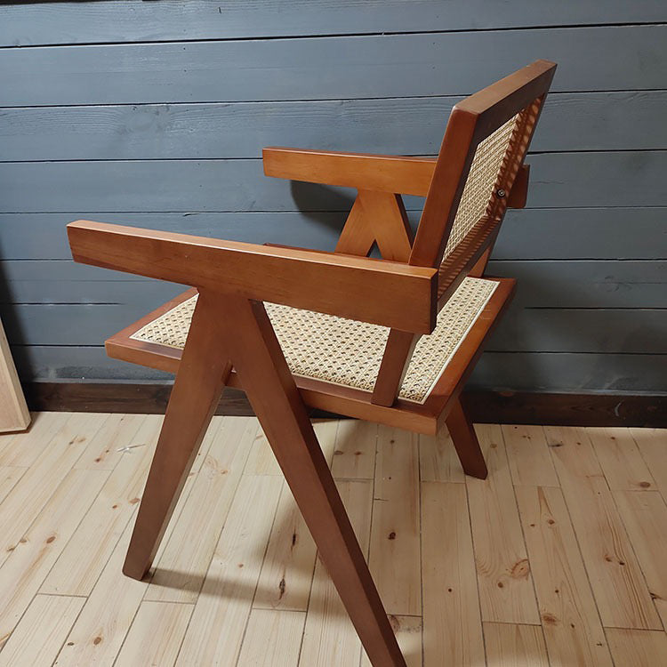Contemporary Dining Room Chair 20'' Wide Open Arm Chair with 4 Wood Legs for Home Use