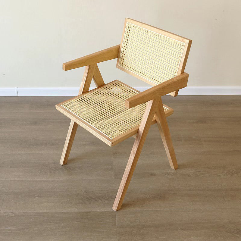 Contemporary Dining Room Chair 20'' Wide Open Arm Chair with 4 Wood Legs for Home Use
