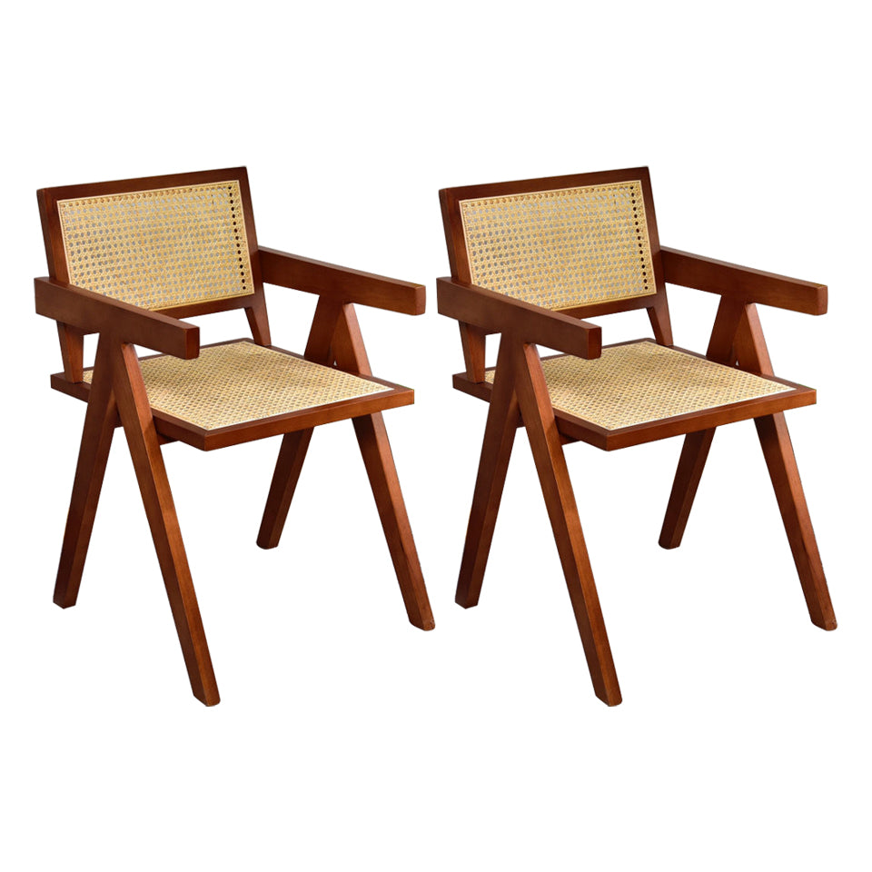 Contemporary Dining Room Chair 20'' Wide Open Arm Chair with 4 Wood Legs for Home Use