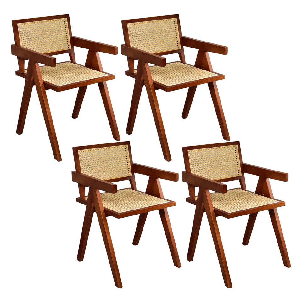 Contemporary Dining Room Chair 20'' Wide Open Arm Chair with 4 Wood Legs for Home Use
