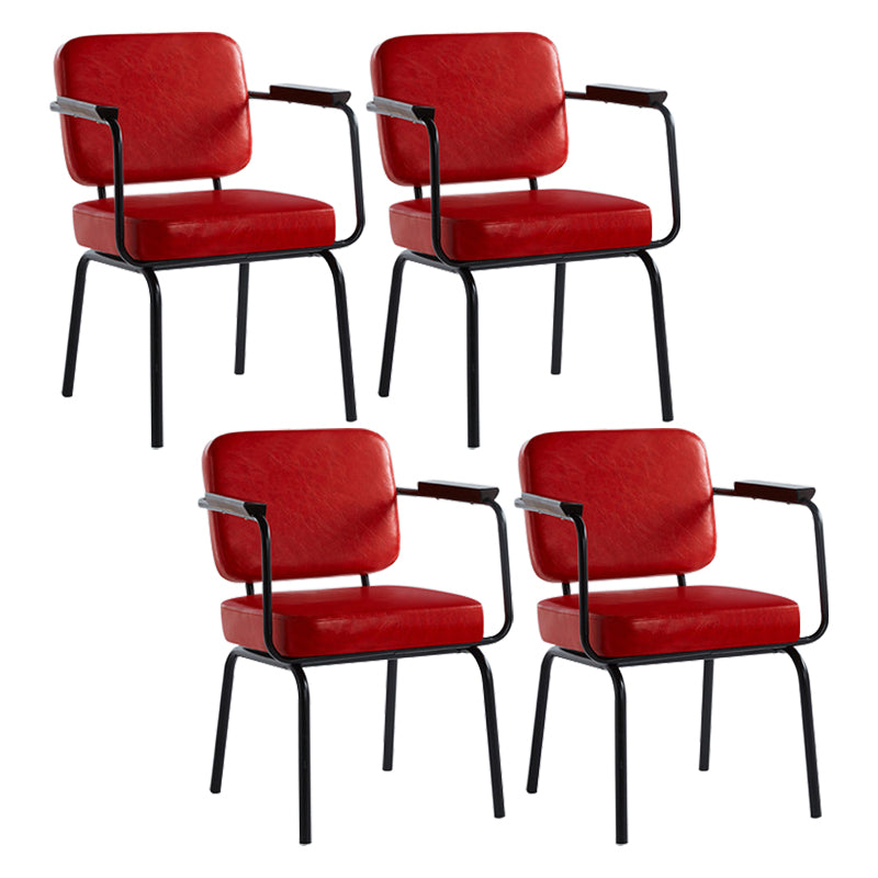 Industrial Style Metal Matte Finish Dinning Arm Chair Open Back Dining Chair