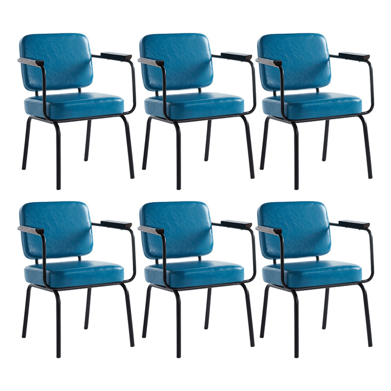 Industrial Style Metal Matte Finish Dinning Arm Chair Open Back Dining Chair