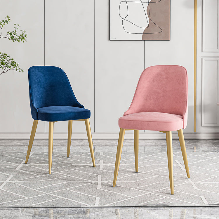 Chaise de salle à manger à dossier solide mental moderne, chaise de cuisine dorée à manger