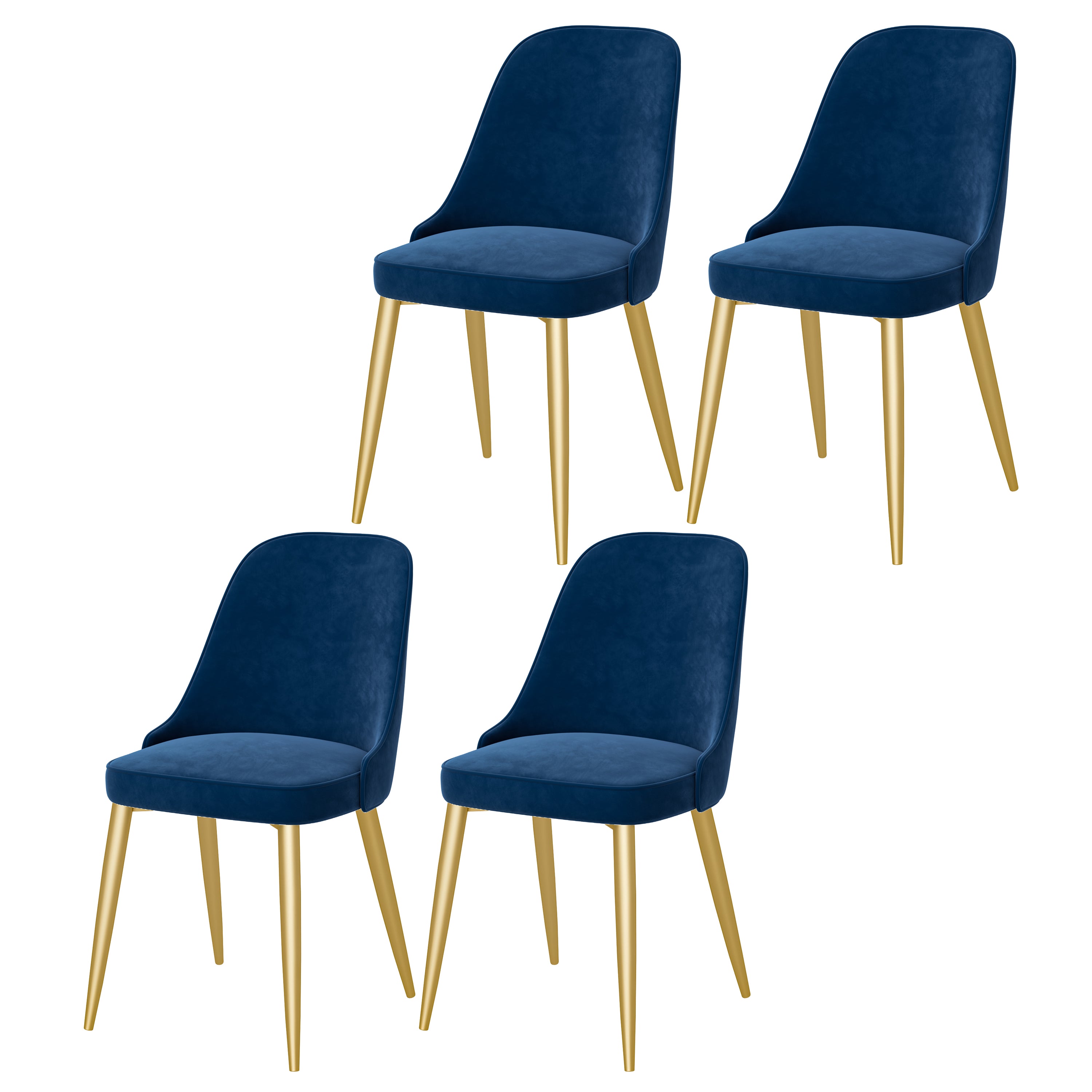 Chaise de salle à manger à dossier solide mental moderne, chaise de cuisine dorée à manger