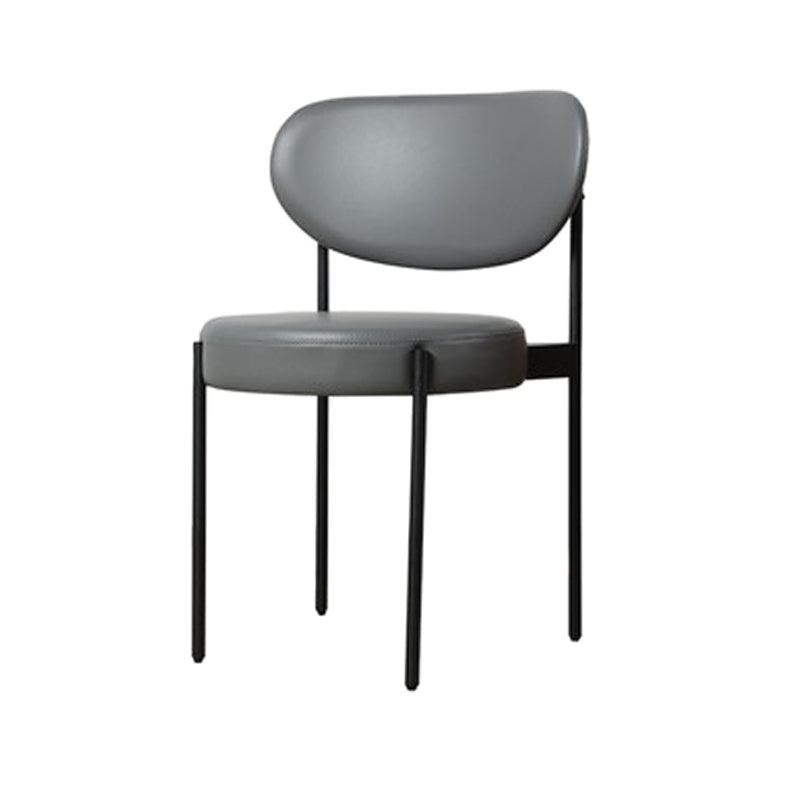 Chaise d'intérieur à base métallique moderne 32''H, chaise latérale de salle à manger à dossier ouvert avec 4 pieds