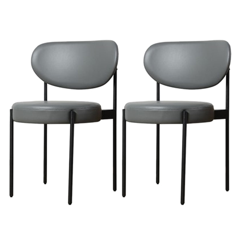 Modern Metal Base Indoor Chair 32''H Open Back Dining Side Chair with 4 Legs