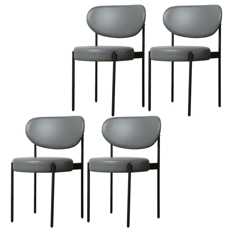 Modern Metal Base Indoor Chair 32''H Open Back Dining Side Chair with 4 Legs