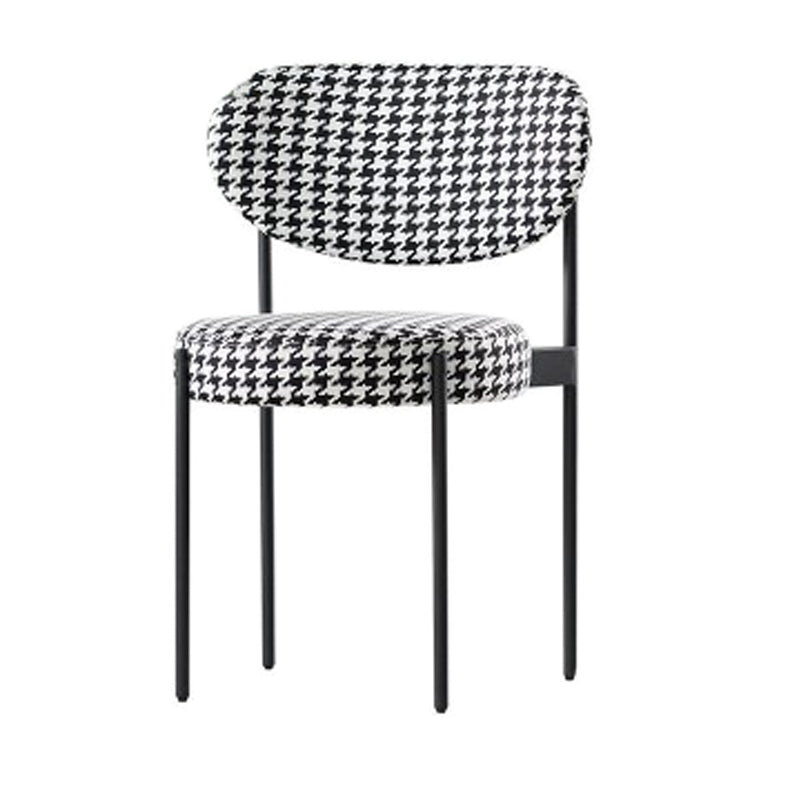 Chaise d'intérieur à base métallique moderne 32''H, chaise latérale de salle à manger à dossier ouvert avec 4 pieds
