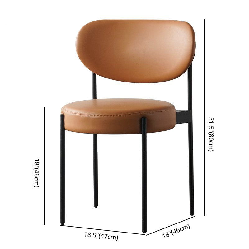 Chaise d'intérieur à base métallique moderne 32''H, chaise latérale de salle à manger à dossier ouvert avec 4 pieds