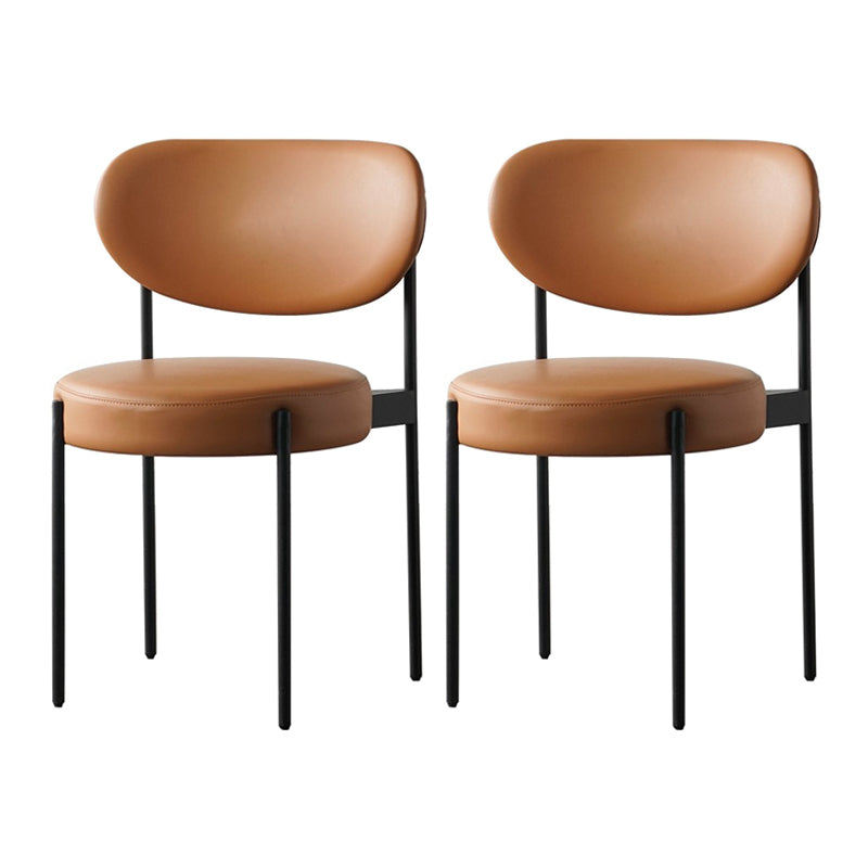 Modern Metal Base Indoor Chair 32''H Open Back Dining Side Chair with 4 Legs
