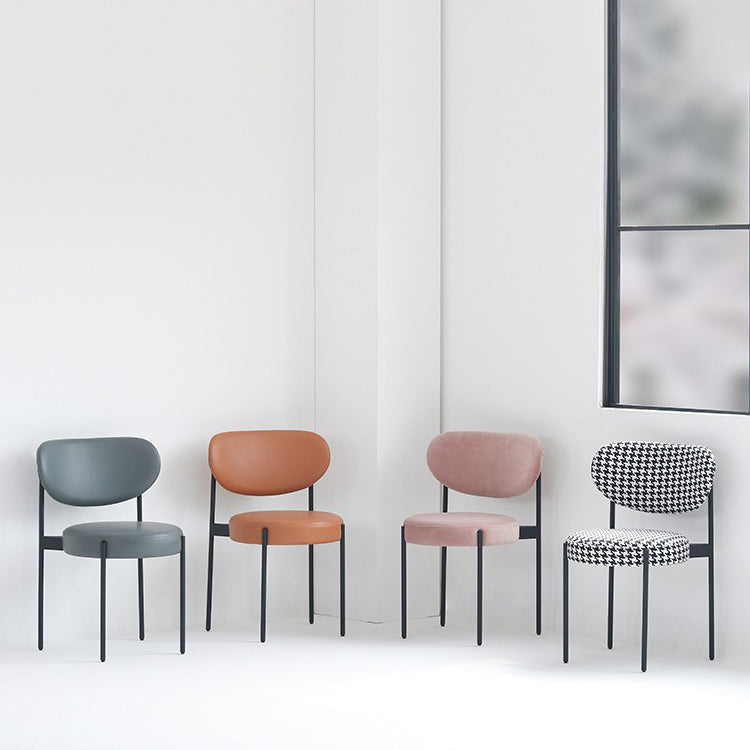 Modern Metal Base Indoor Chair 32''H Open Back Dining Side Chair with 4 Legs