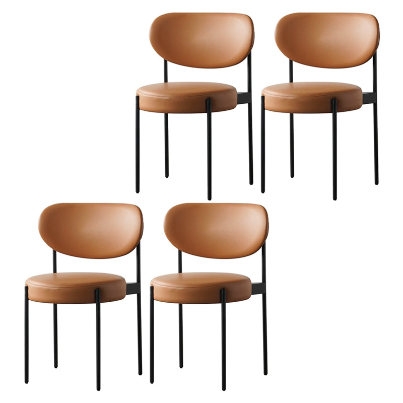 Modern Metal Base Indoor Chair 32''H Open Back Dining Side Chair with 4 Legs