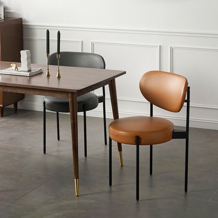 Modern Metal Base Indoor Chair 32''H Open Back Dining Side Chair with 4 Legs