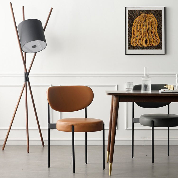Modern Metal Base Indoor Chair 32''H Open Back Dining Side Chair with 4 Legs