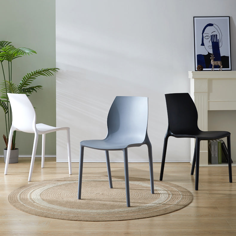 Contemporary Plastic Dining Room Chair Multicolor Stackable Side Chair
