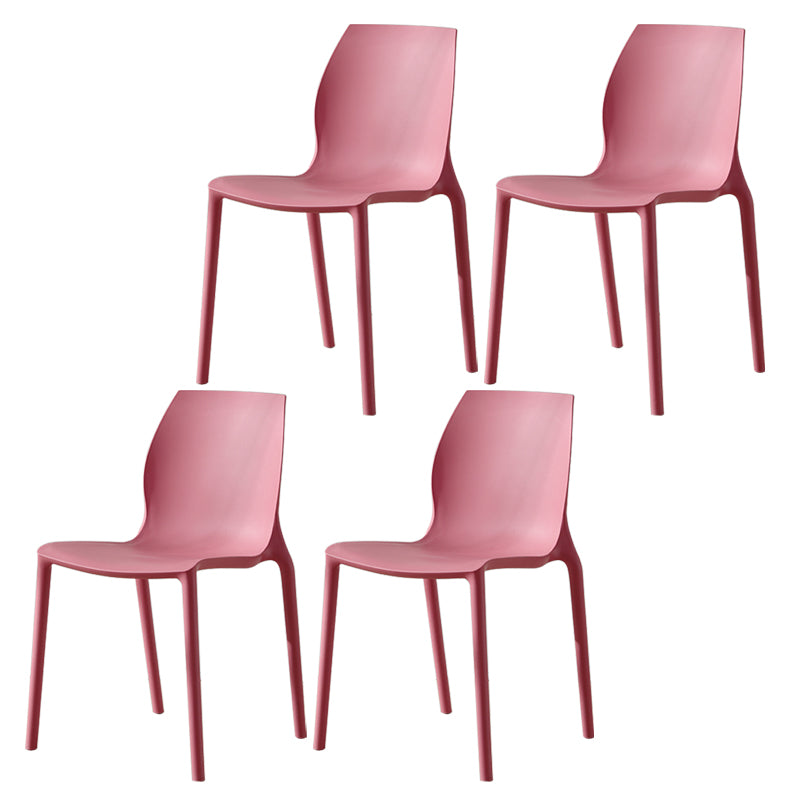 Contemporary Plastic Dining Room Chair Multicolor Stackable Side Chair