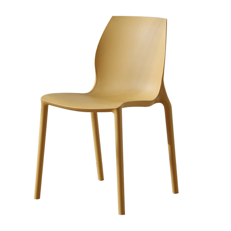 Contemporary Plastic Dining Room Chair Multicolor Stackable Side Chair