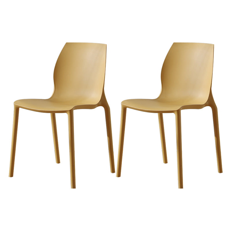 Contemporary Plastic Dining Room Chair Multicolor Stackable Side Chair