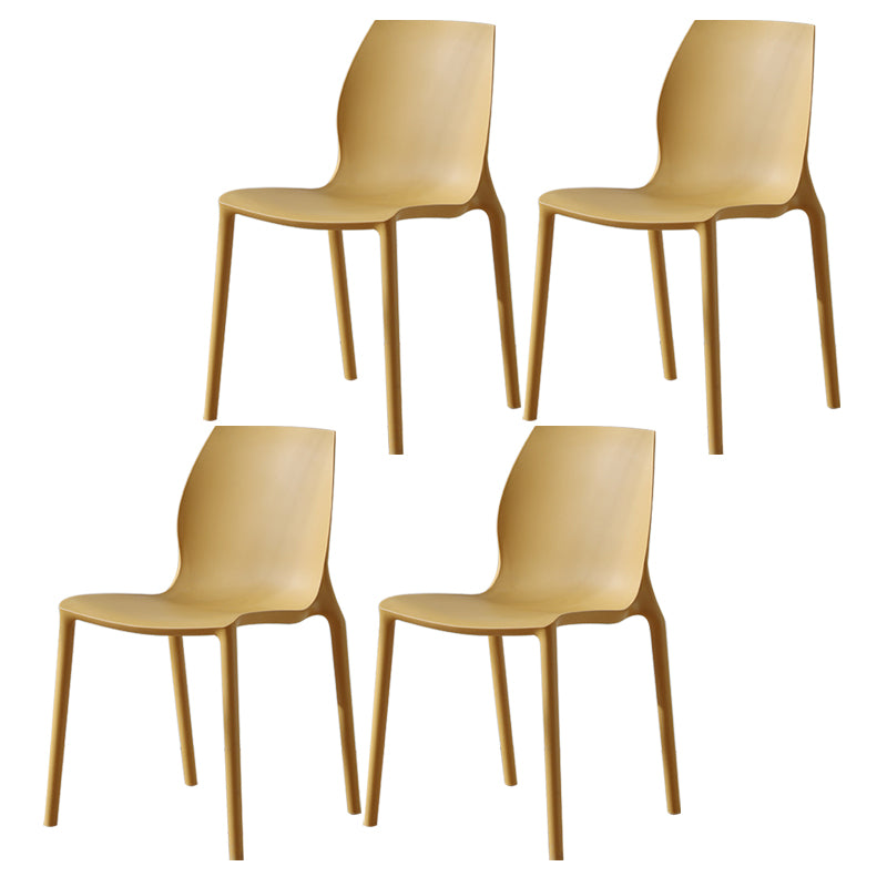 Contemporary Plastic Dining Room Chair Multicolor Stackable Side Chair