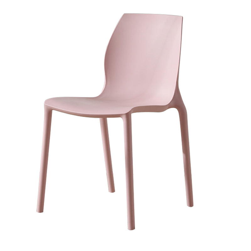 Contemporary Plastic Dining Room Chair Multicolor Stackable Side Chair