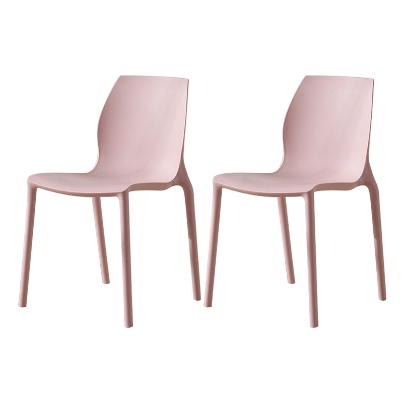 Contemporary Plastic Dining Room Chair Multicolor Stackable Side Chair