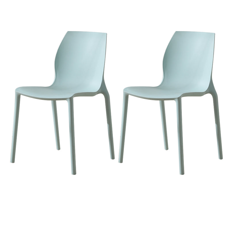 Contemporary Plastic Dining Room Chair Multicolor Stackable Side Chair