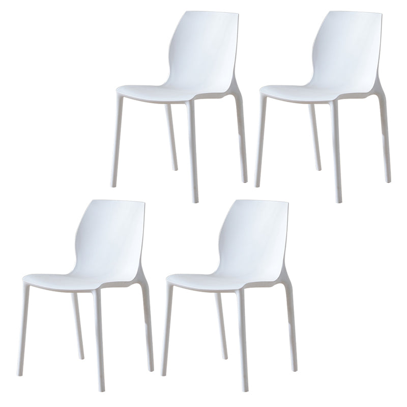 Contemporary Plastic Dining Room Chair Multicolor Stackable Side Chair