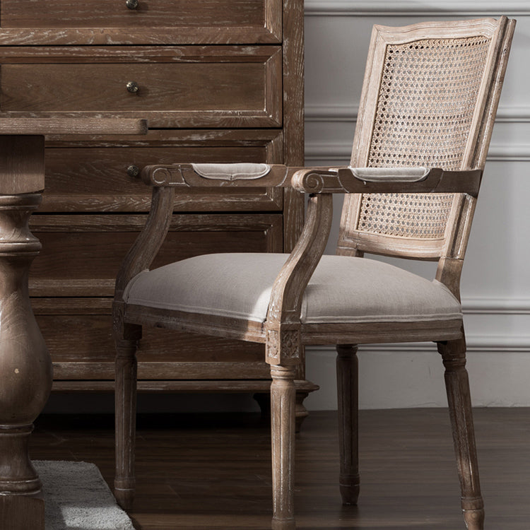Fauteuil de salle à manger en bois avec coussin, chaise d'appoint à dossier ouvert pour la maison