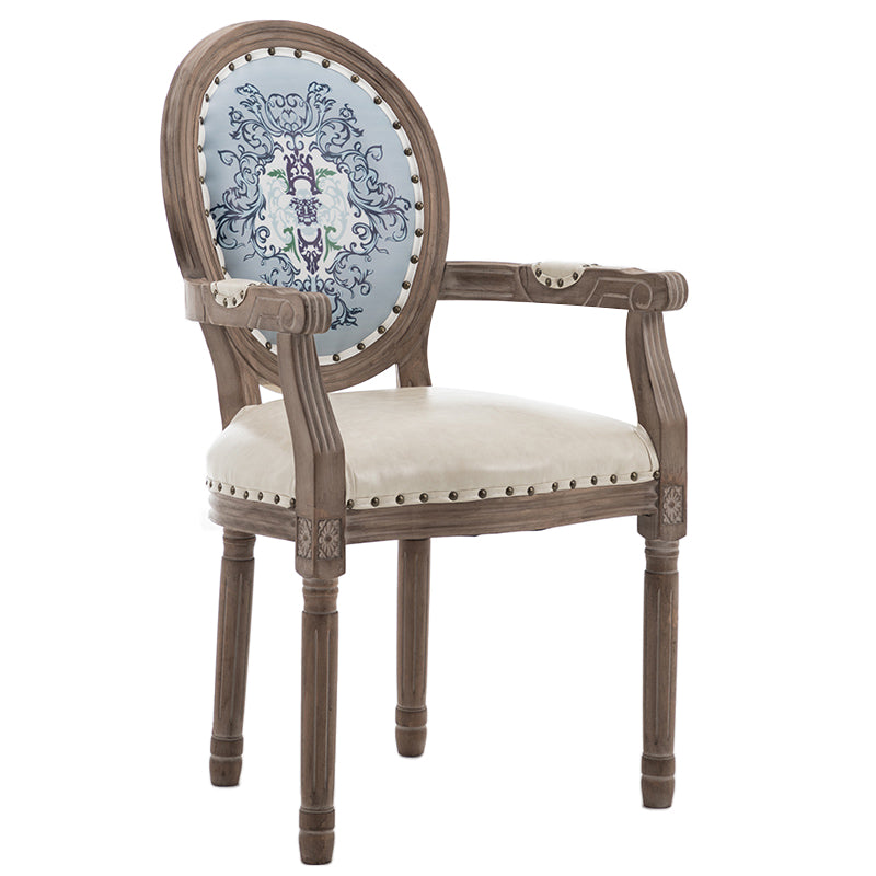 Fauteuil de salle à manger en bois avec coussin, chaise d'appoint à dossier ouvert pour la maison