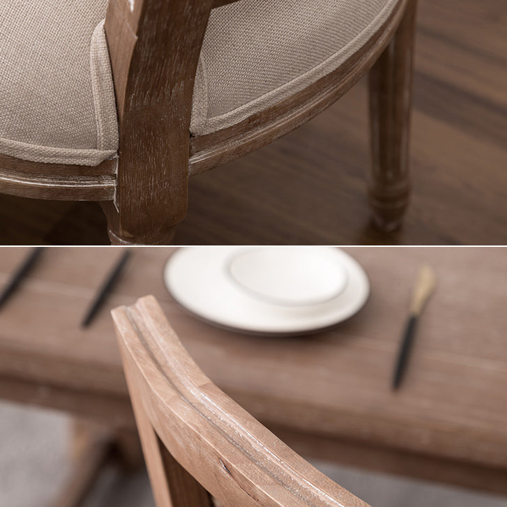 Fauteuil de salle à manger en bois avec coussin, chaise d'appoint à dossier ouvert pour la maison