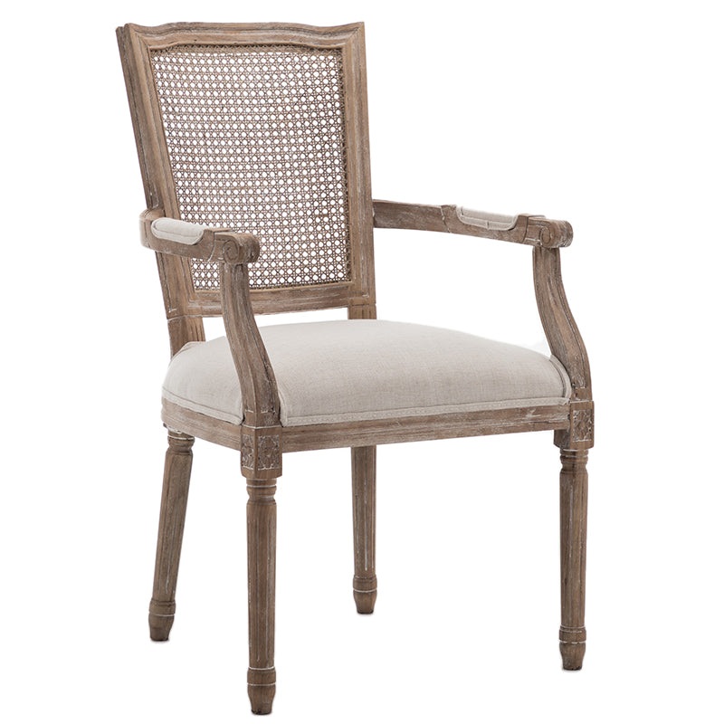 Fauteuil de salle à manger en bois avec coussin, chaise d'appoint à dossier ouvert pour la maison