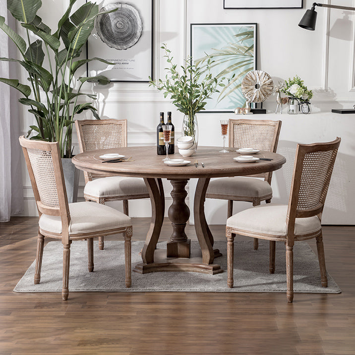 Fauteuil de salle à manger en bois avec coussin, chaise d'appoint à dossier ouvert pour la maison