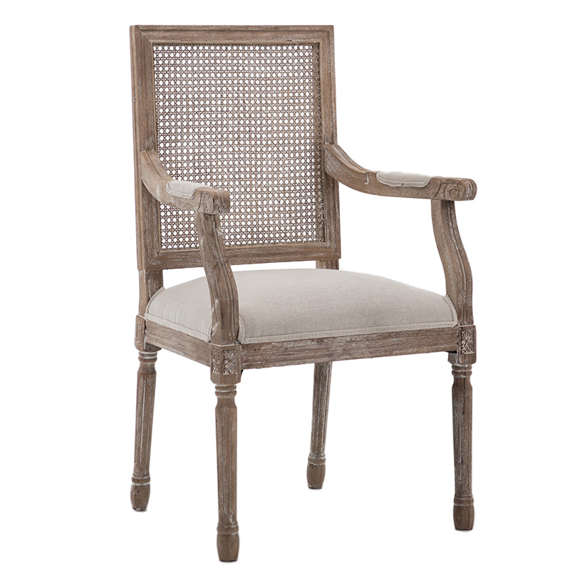 Fauteuil de salle à manger en bois avec coussin, chaise d'appoint à dossier ouvert pour la maison