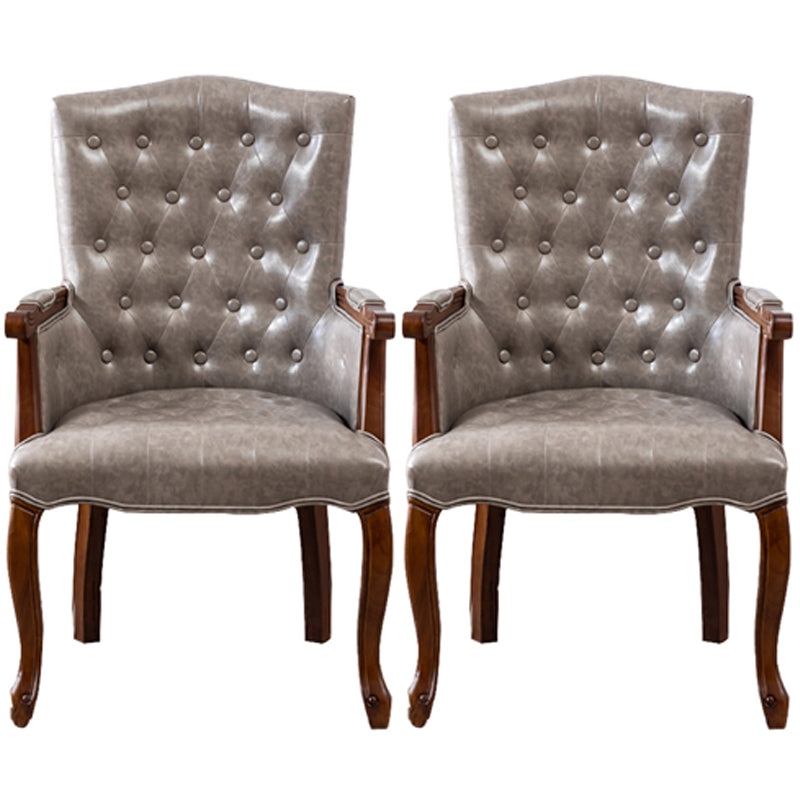 Wood French Country Dining Arm Chair with Color Cushion Parsons Chair for Home