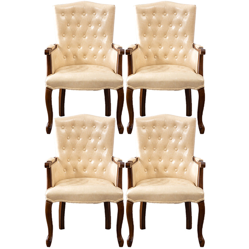 Wood French Country Dining Arm Chair with Color Cushion Parsons Chair for Home