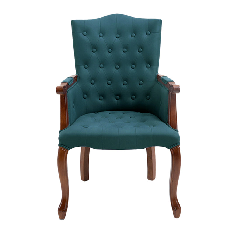 Wood French Country Dining Arm Chair with Color Cushion Parsons Chair for Home
