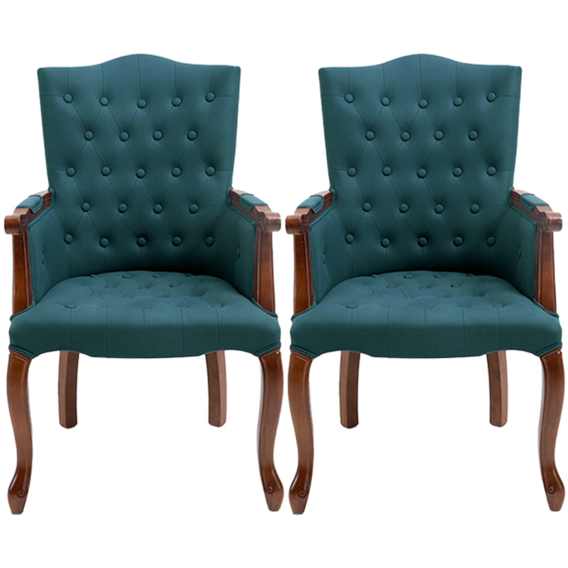 Wood French Country Dining Arm Chair with Color Cushion Parsons Chair for Home