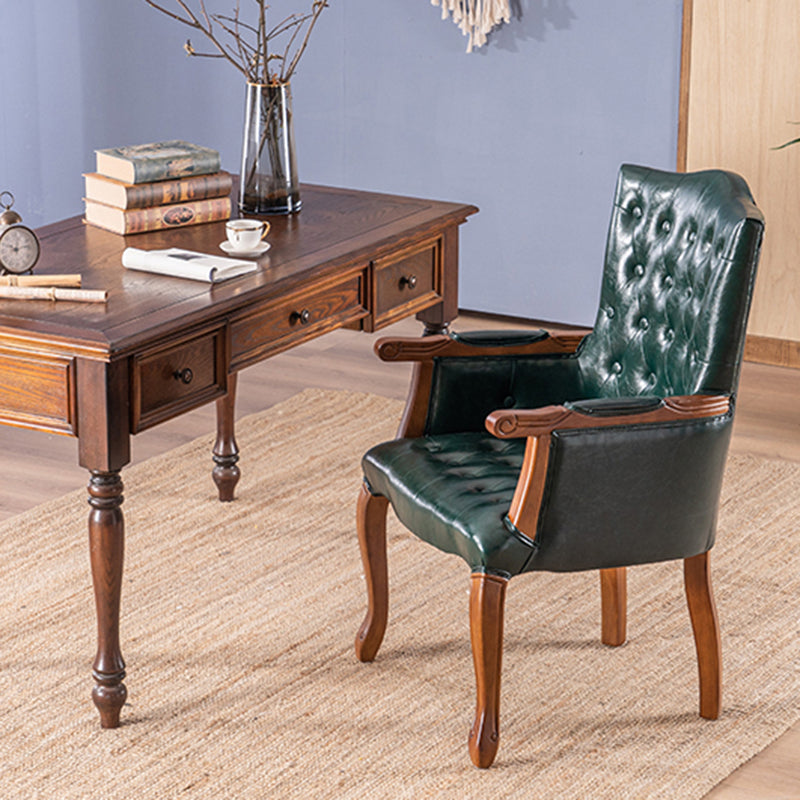 Wood French Country Dining Arm Chair with Color Cushion Parsons Chair for Home