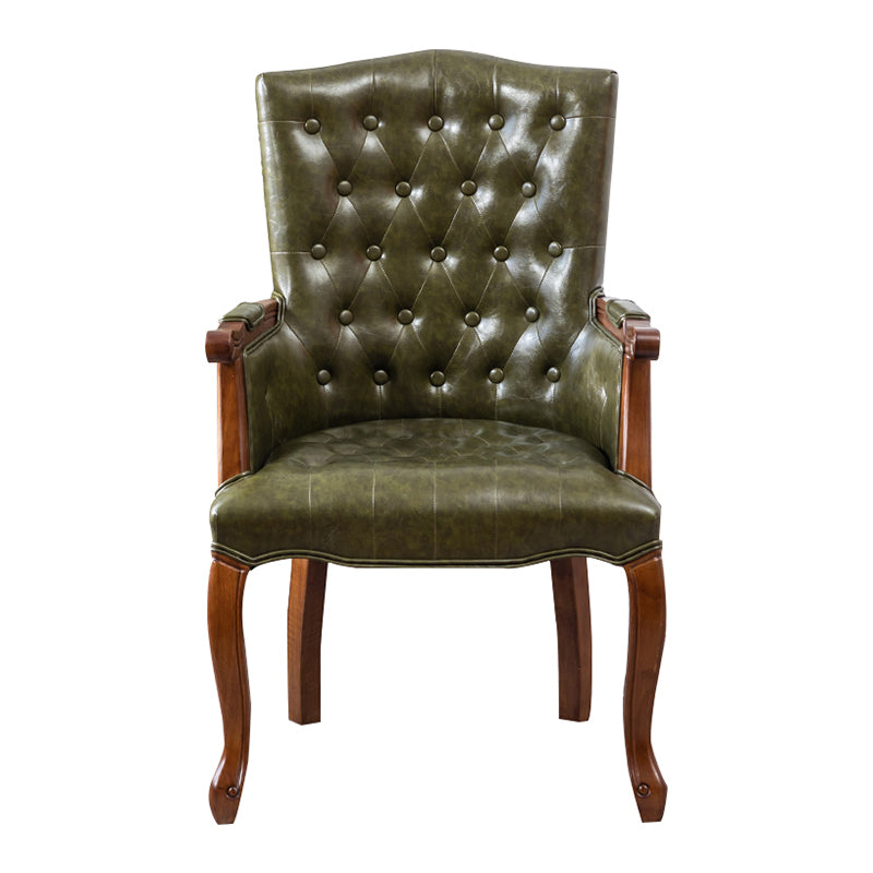 Wood French Country Dining Arm Chair with Color Cushion Parsons Chair for Home