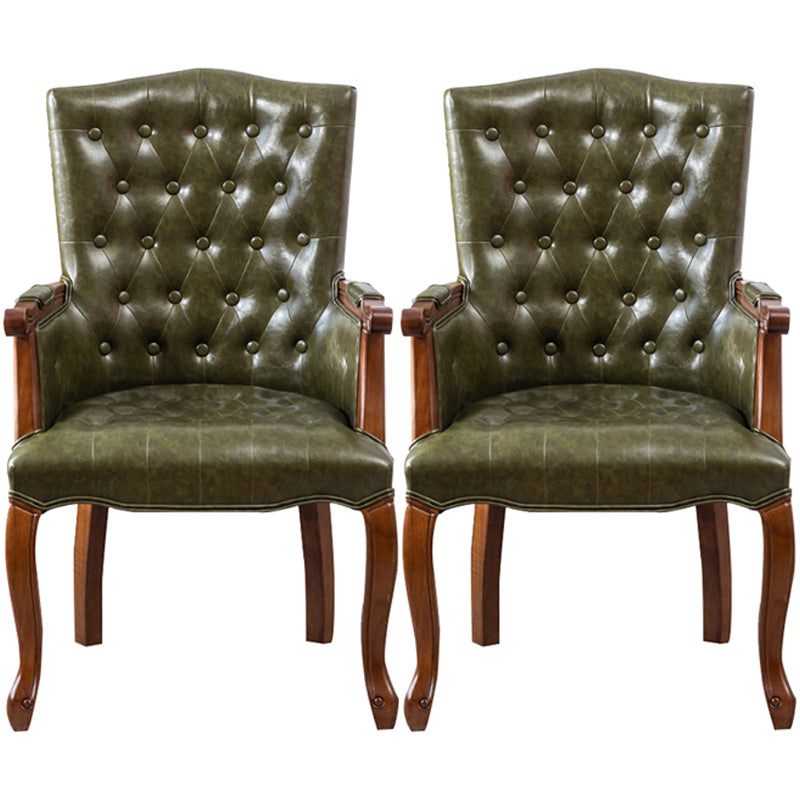 Wood French Country Dining Arm Chair with Color Cushion Parsons Chair for Home