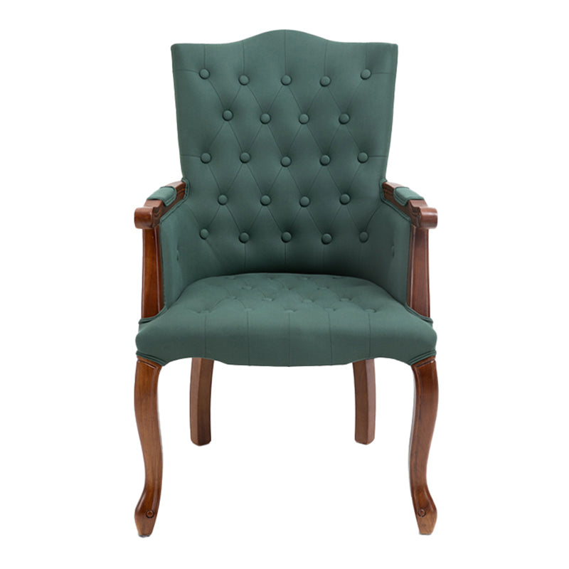 Wood French Country Dining Arm Chair with Color Cushion Parsons Chair for Home