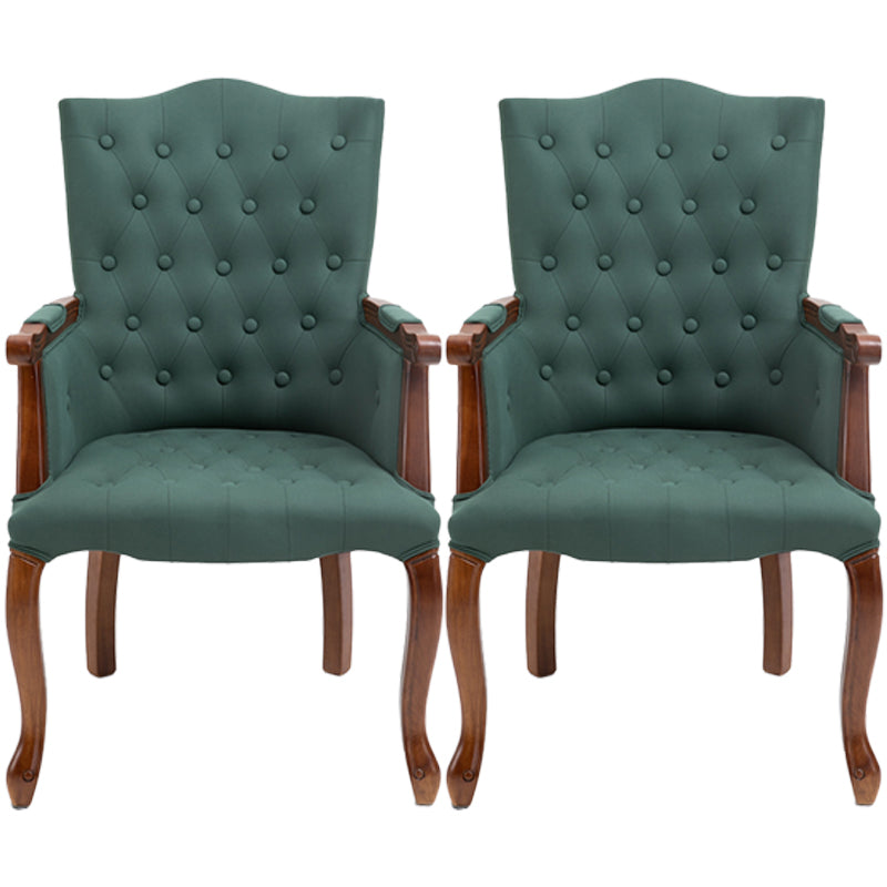 Wood French Country Dining Arm Chair with Color Cushion Parsons Chair for Home