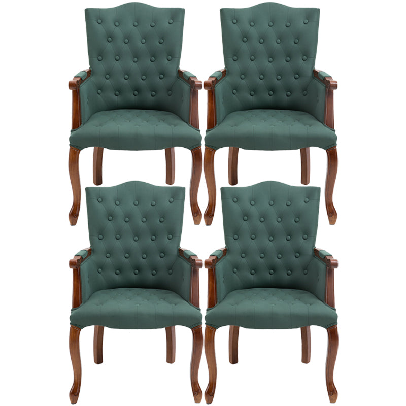Wood French Country Dining Arm Chair with Color Cushion Parsons Chair for Home