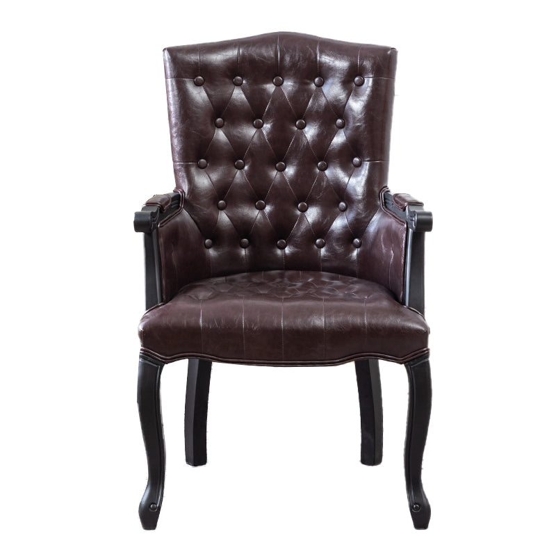 Wood French Country Dining Arm Chair with Color Cushion Parsons Chair for Home
