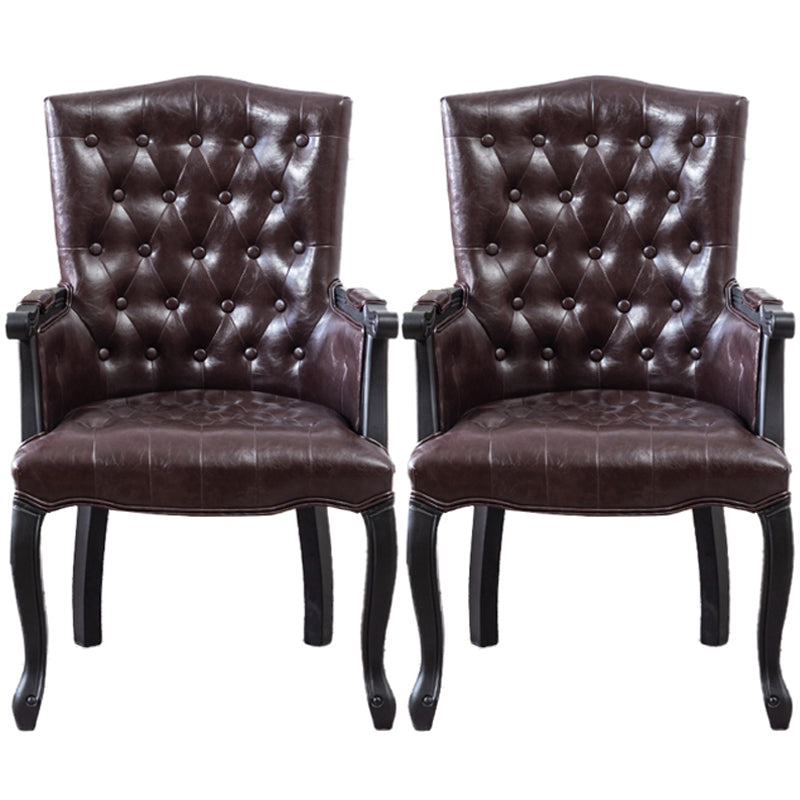 Wood French Country Dining Arm Chair with Color Cushion Parsons Chair for Home