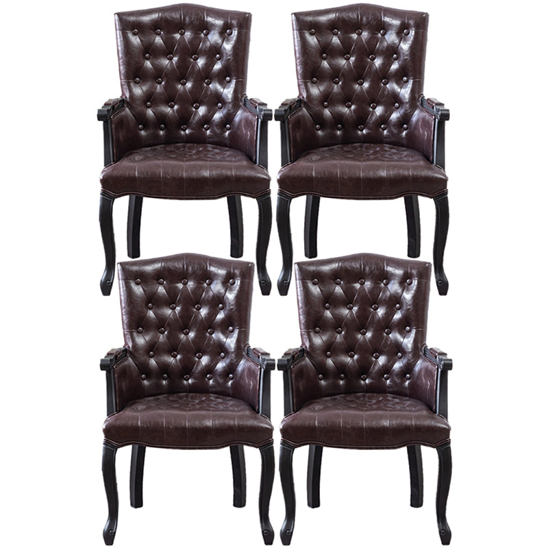 Wood French Country Dining Arm Chair with Color Cushion Parsons Chair for Home